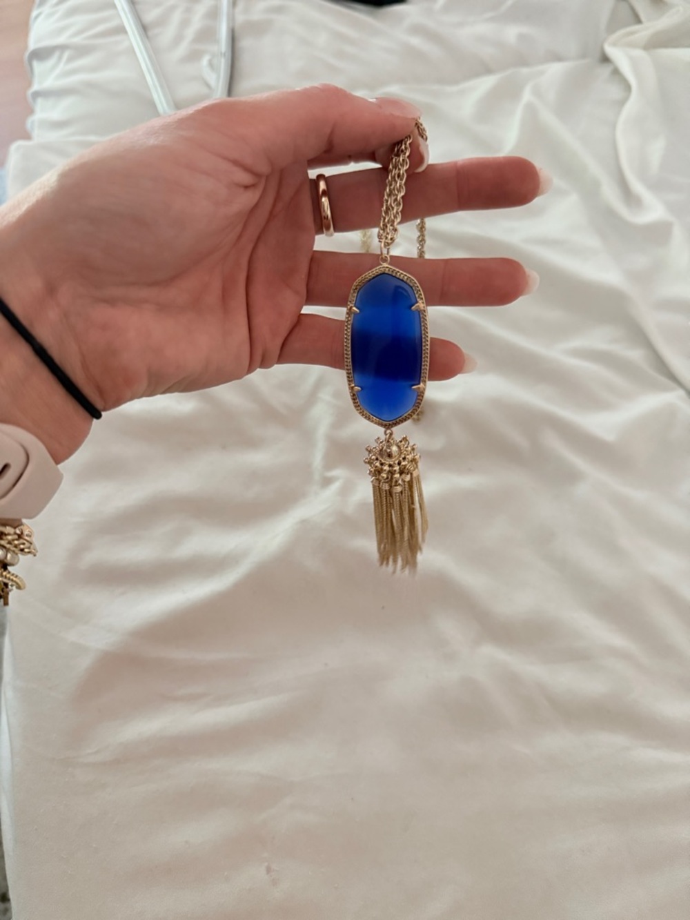 Kendra Scott Rayne Long Pendant Necklace in Cobalt Blue
